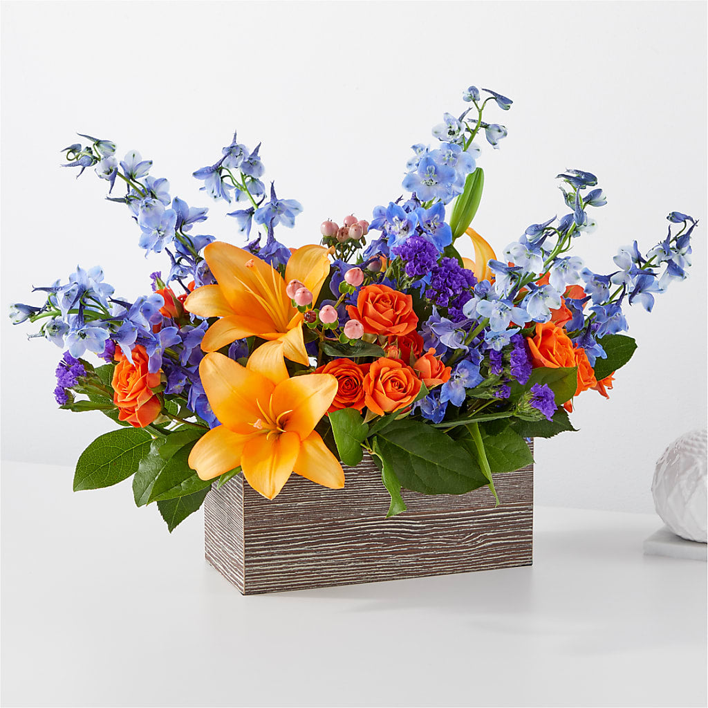 Radiant Citrus Box Bouquet – The Eclectic Florist, Northwood NH