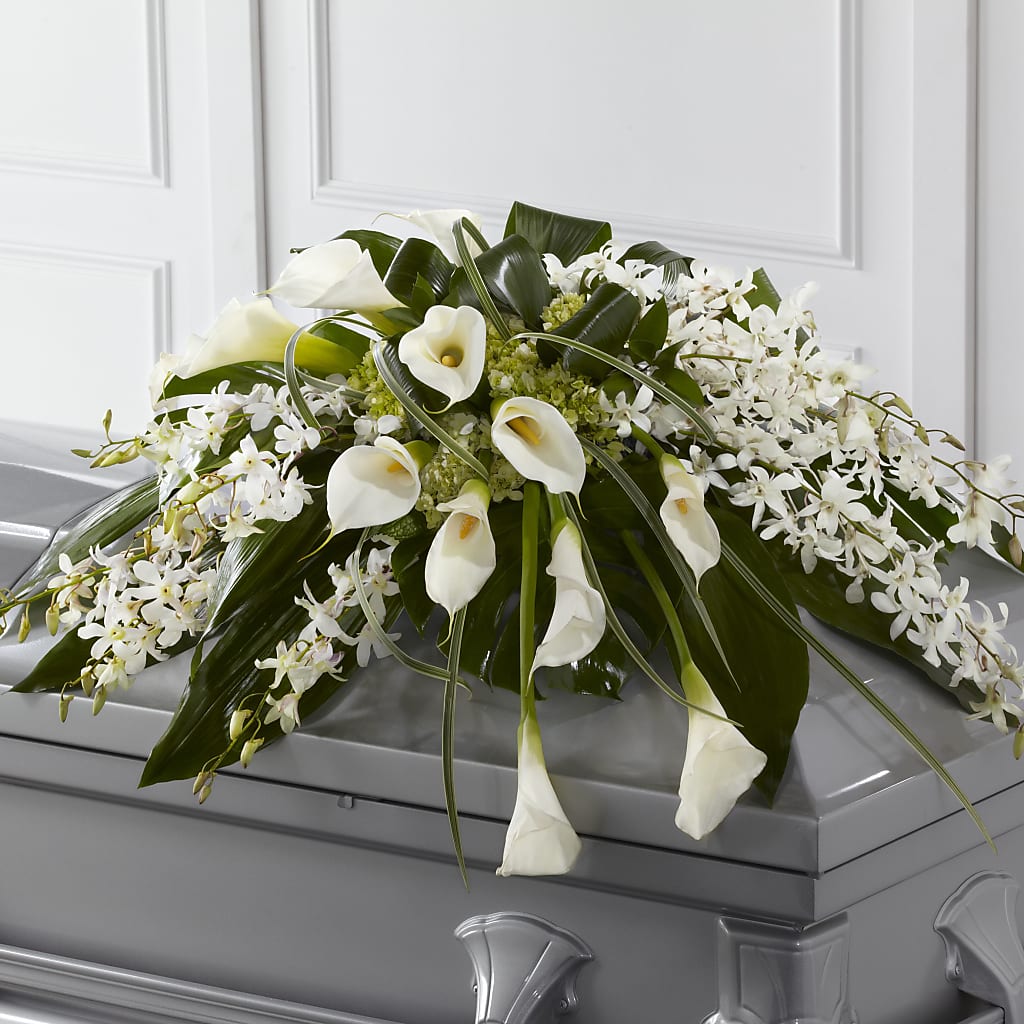 Angel Wings Casket Spray – The Eclectic Florist, Northwood NH