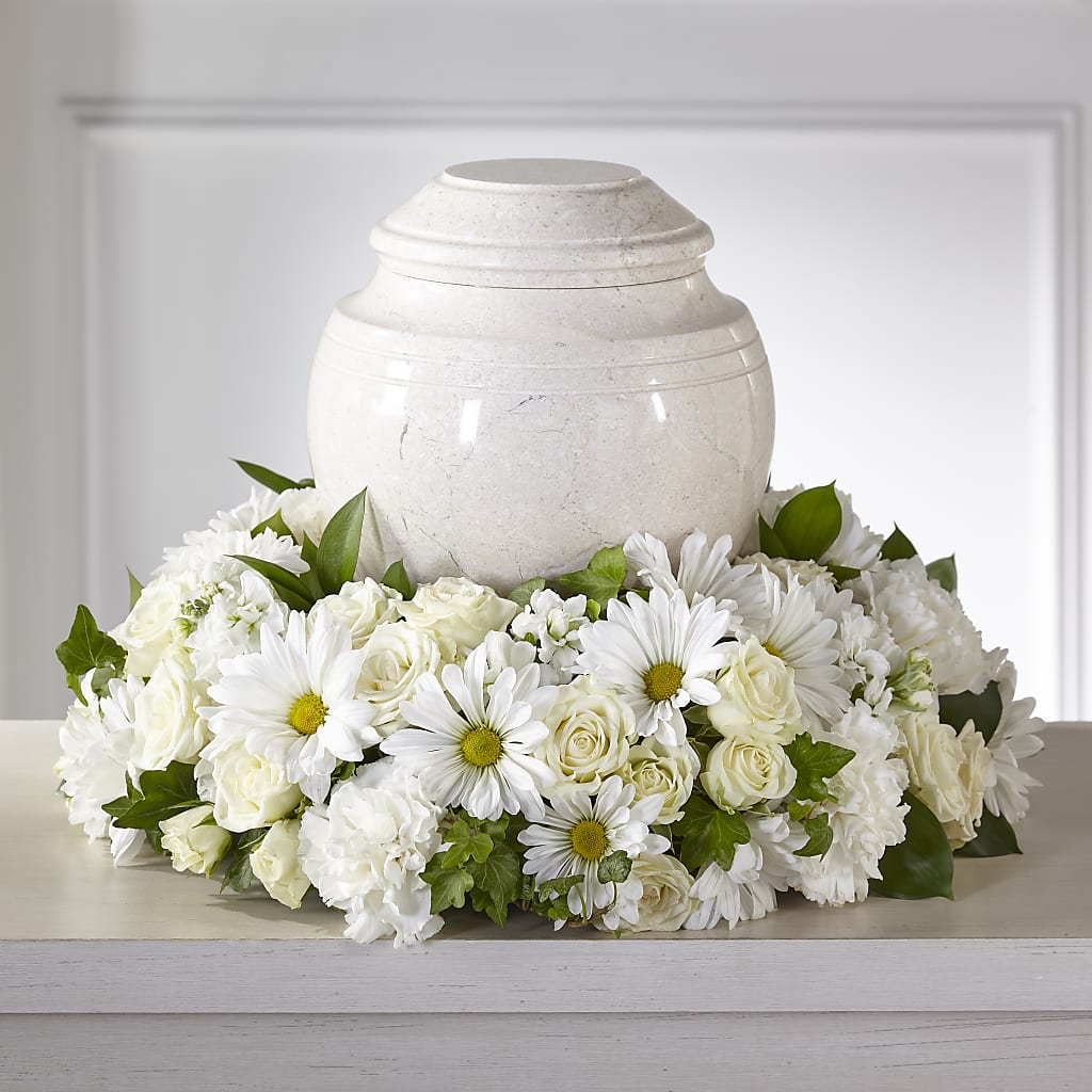 Ivory Gardens Cremation Adornment – The Eclectic Florist, Northwood NH