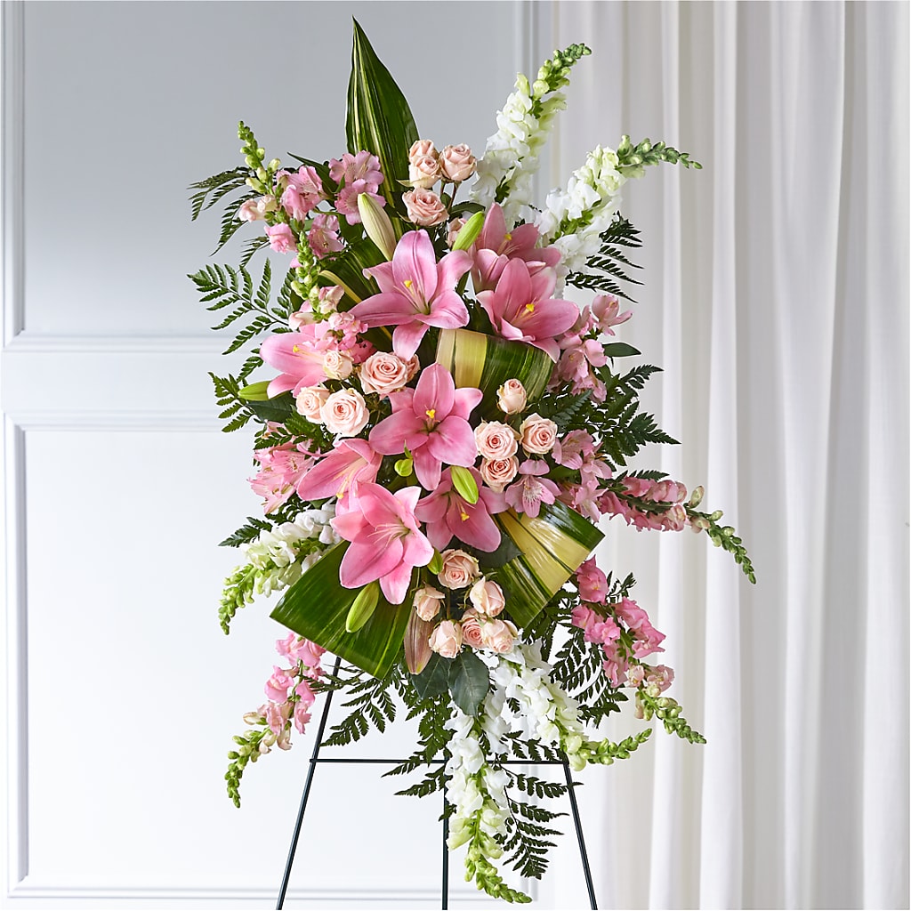 Elegant Embrace Standing Spray – The Eclectic Florist, Northwood NH