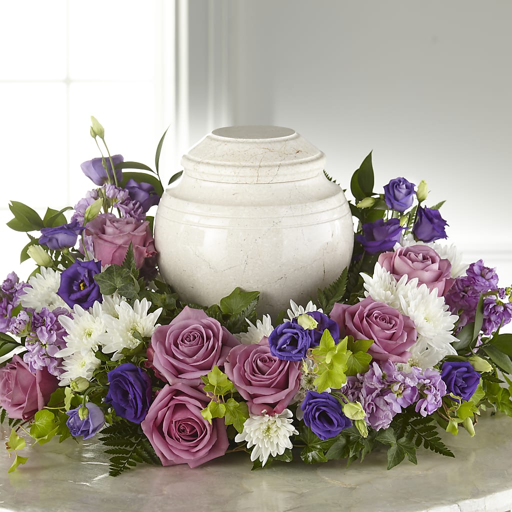 Blooming Sympathy Cremation Adornment – The Eclectic Florist, Northwood NH