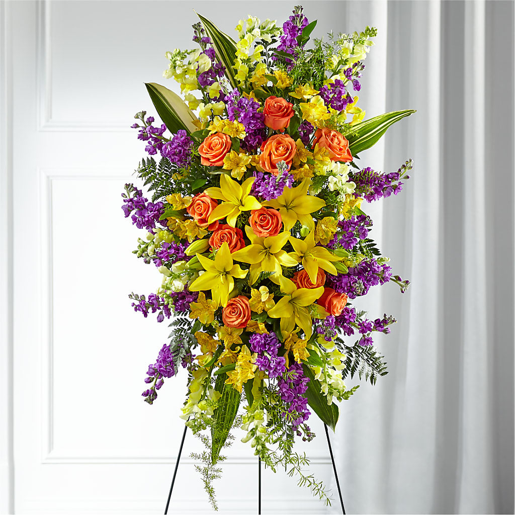 Thoughtful Prayers Standing Spray – The Eclectic Florist, Northwood NH