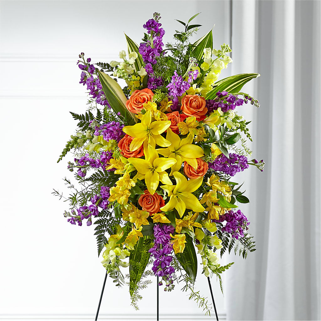 Thoughtful Prayers Standing Spray – The Eclectic Florist, Northwood NH