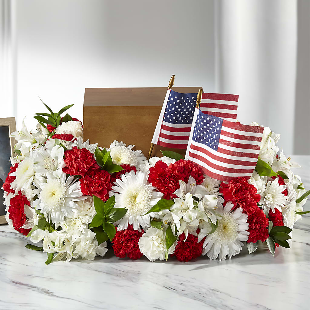 Spirit of Patriotism Cremation Adornment – The Eclectic Florist, Northwood NH