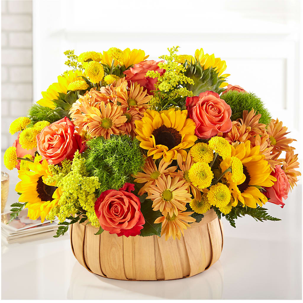 Harvest Sunflower Basket – The Eclectic Florist, Northwood NH