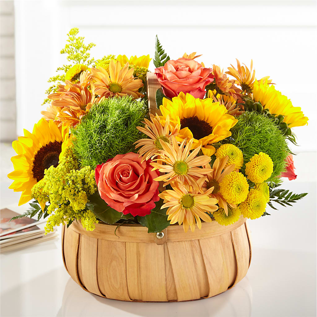Harvest Sunflower Basket – The Eclectic Florist, Northwood NH