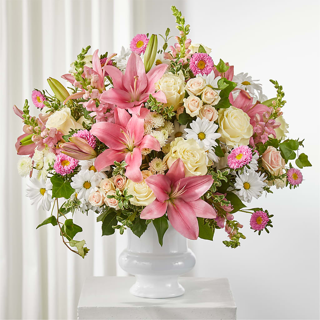 Empathetic Blooms Urn Arrangement – The Eclectic Florist, Northwood NH