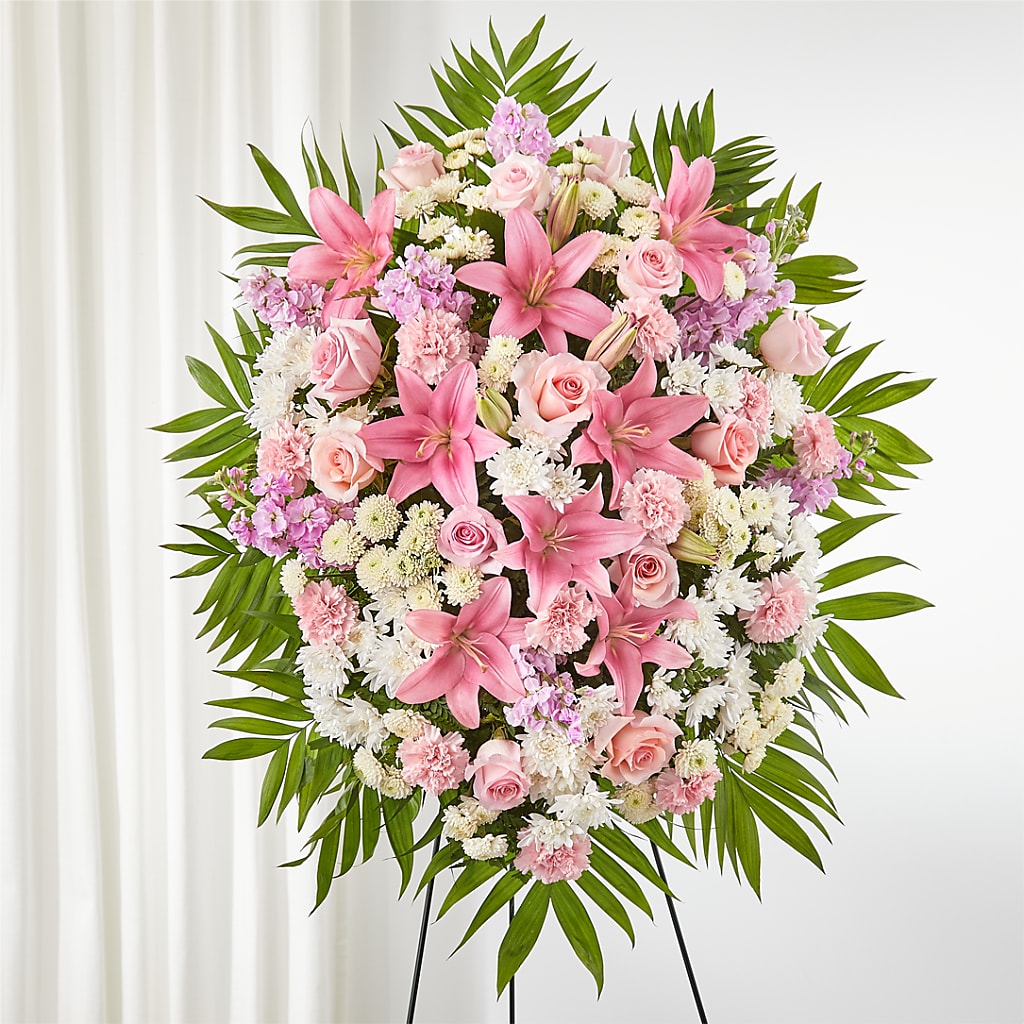 Offering Solace Standing Spray – The Eclectic Florist, Northwood NH