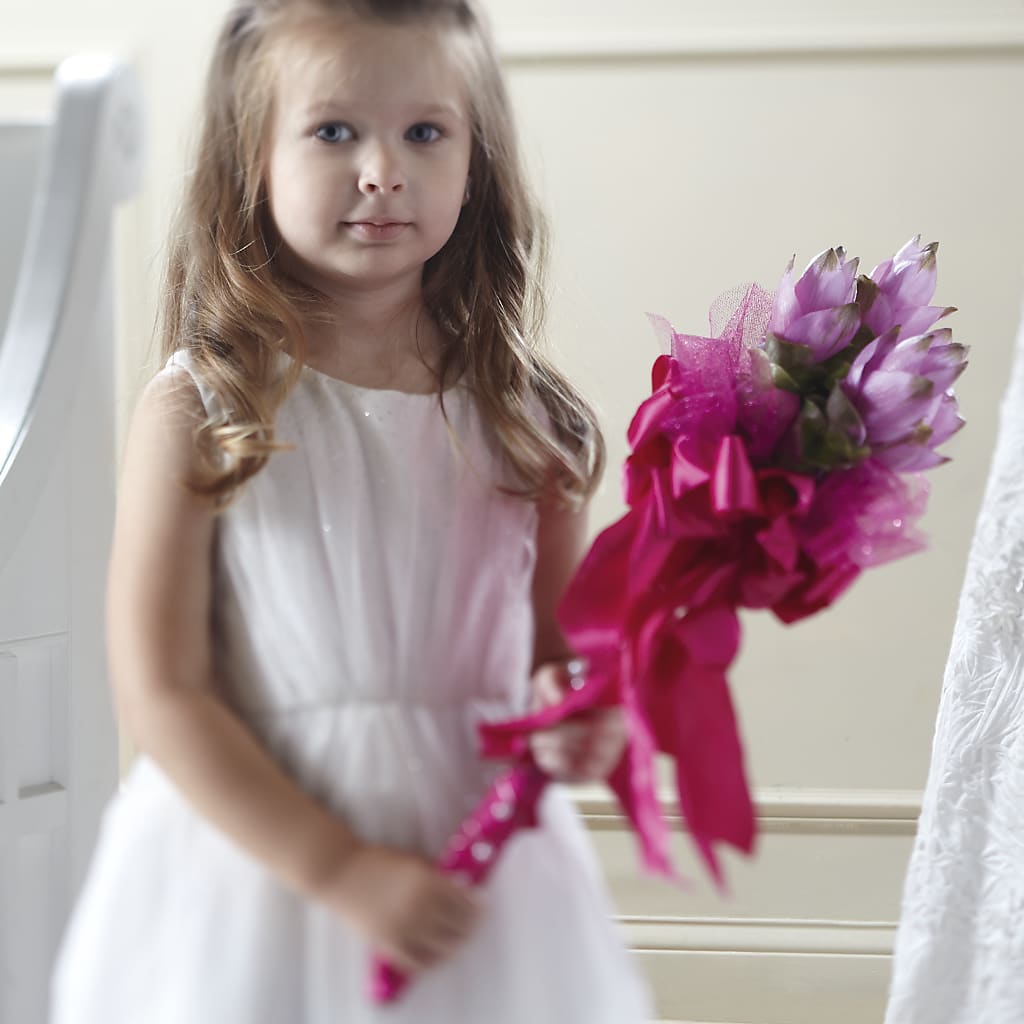 Sparkle Pink Flower Girl Bouquet – The Eclectic Florist, Northwood NH