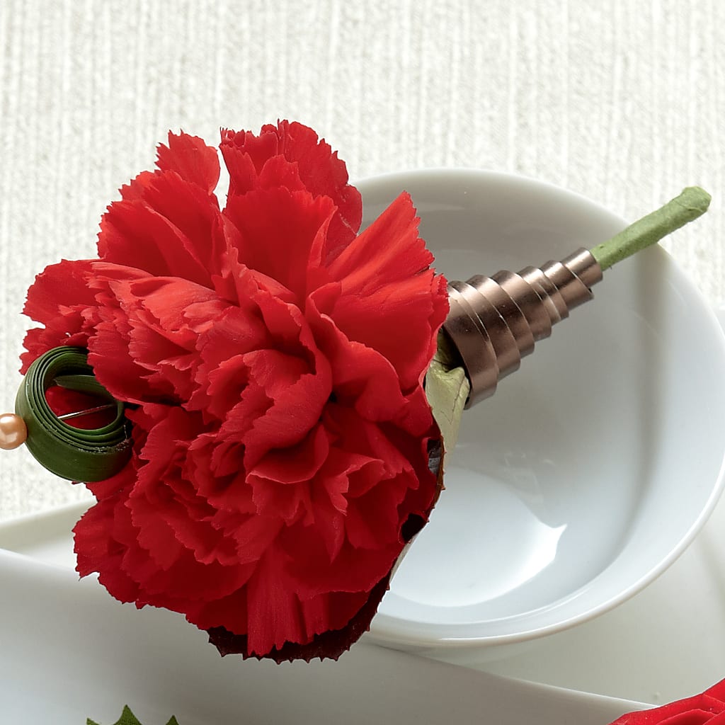 Red Carnation Boutonniere – The Eclectic Florist, Northwood NH