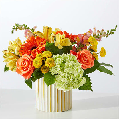 Autumn Sunshine Bouquet with Ivory Vase –  The Eclectic Florist, Northwood NH