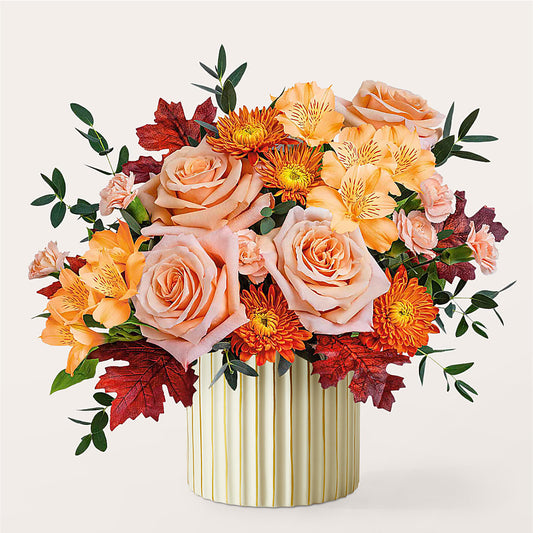 Spiced Latte Bouquet with Ivory Vase –  The Eclectic Florist, Northwood NH