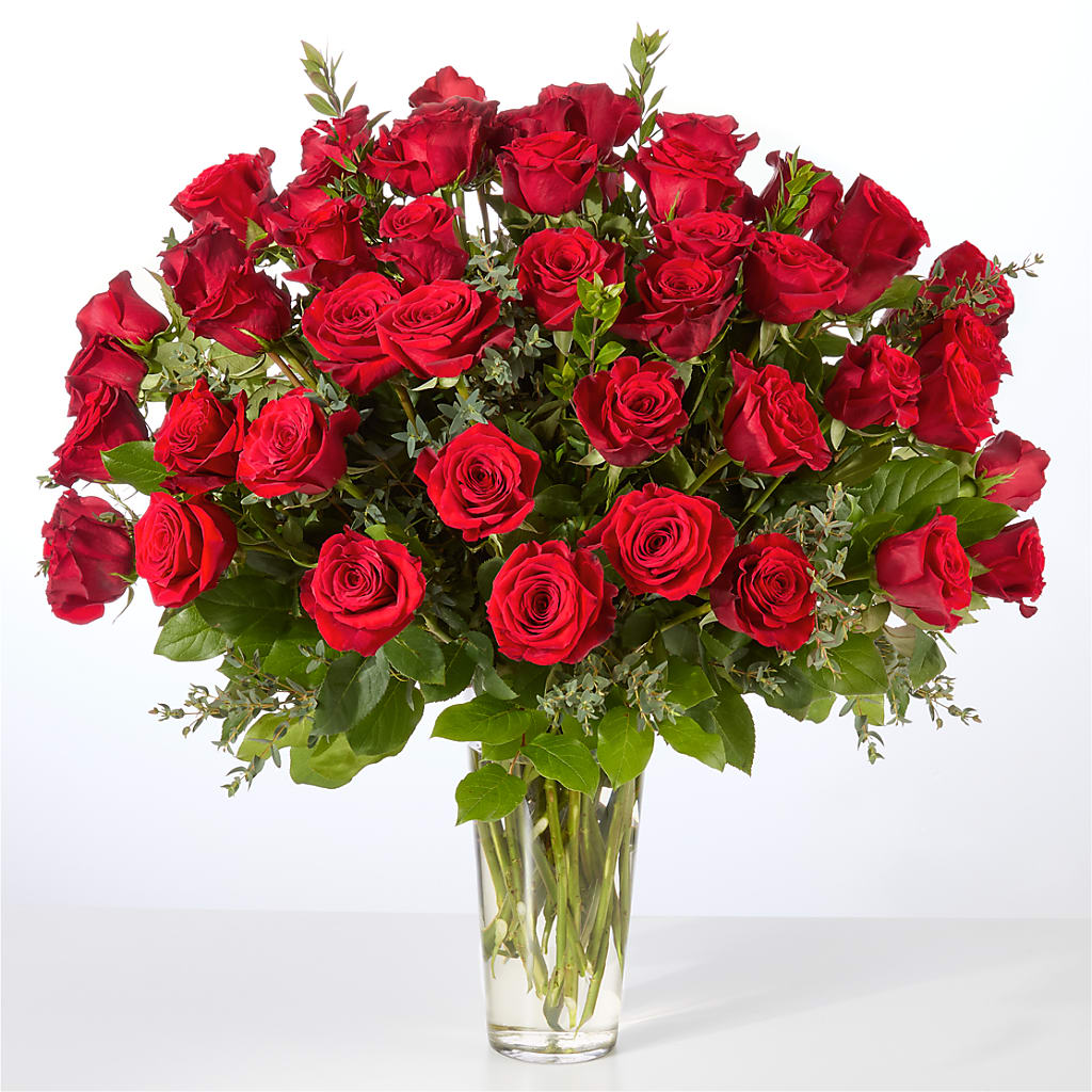 Forever Yours Fifty Stem Red Rose Bouquet –  The Eclectic Florist, Northwood NH