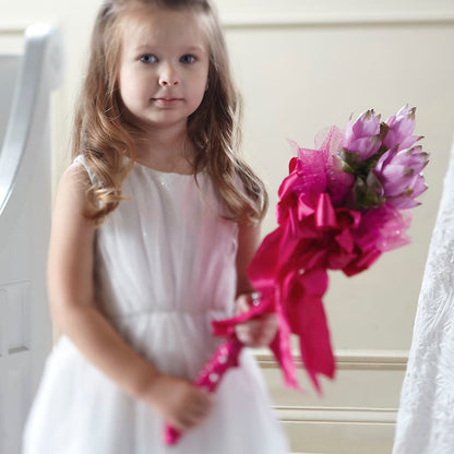 Sparkle Pink Flower Girl Bouquet –  The Eclectic Florist, Northwood NH